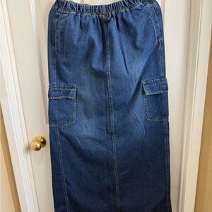SHEIN Blue Denim Cargo Skirt